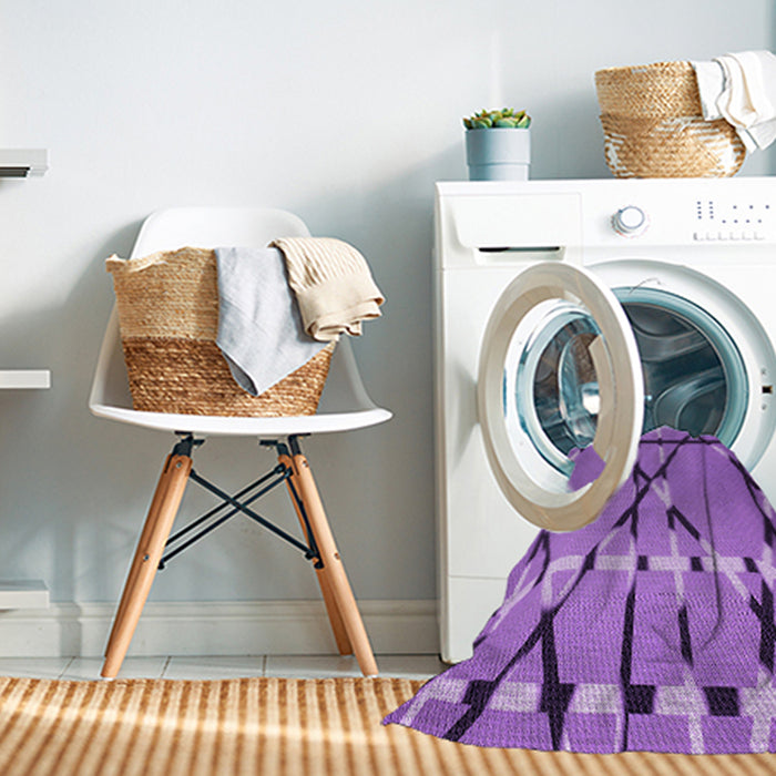 Machine Washable Transitional Purple Rug in a Washing Machine, wshpat3571pur