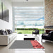 Square Patterned Red Rug in a Living Room, pat3571rd