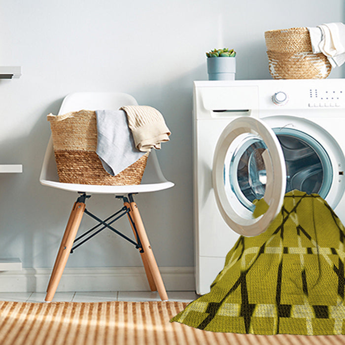 Machine Washable Transitional Oak Brown Rug in a Washing Machine, wshpat3571yw