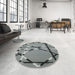 Round Patterned Gray Novelty Rug in a Office, pat3571