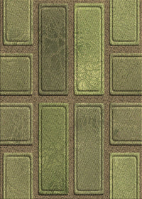 Machine Washable Transitional Brass Green Rug, wshpat3572brn