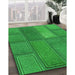 Machine Washable Transitional Green Rug in a Family Room, wshpat3572grn