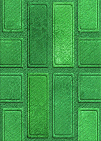 Machine Washable Transitional Green Rug, wshpat3572grn