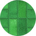 Square Patterned Green Rug, pat3572grn