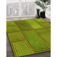 Patterned Pistachio Green Rug, pat3572yw