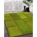 Patterned Pistachio Green Rug in Family Room, pat3572yw