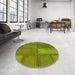 Round Patterned Pistachio Green Rug in a Office, pat3572yw