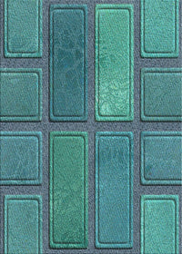 Machine Washable Transitional Medium Teal Green Rug, wshpat3572