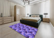 Patterned Amethyst Purple Rug in a Bedroom, pat3573pur