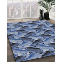 Patterned Blue Novelty Rug, pat3573