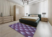 Patterned Plum Purple Rug in a Bedroom, pat3576blu