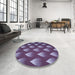 Round Patterned Plum Purple Rug in a Office, pat3576blu