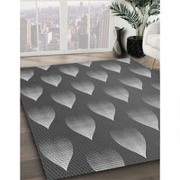 Patterned Black Rug, pat3576gry