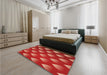 Patterned Red Rug in a Bedroom, pat3576org