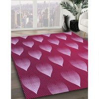 Patterned Crimson Red Rug, pat3576pur