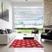 Machine Washable Transitional Red Rug in a Kitchen, wshpat3576rd