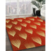Patterned Neon Orange Rug in Family Room, pat3576yw