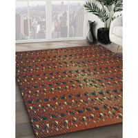 Patterned Sienna Brown Rug, pat3577lblu
