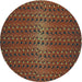 Square Patterned Sienna Brown Rug, pat3577lblu
