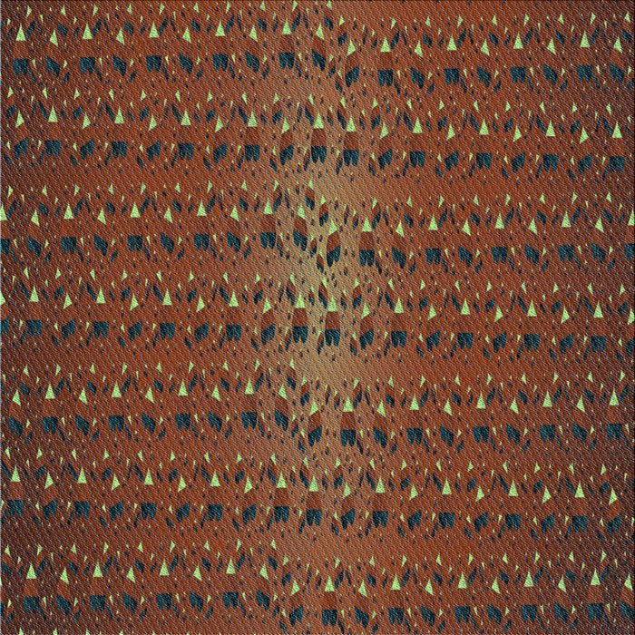 Round Patterned Sienna Brown Rug, pat3577lblu