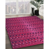 Patterned Medium Violet Red Pink Rug, pat3577pur