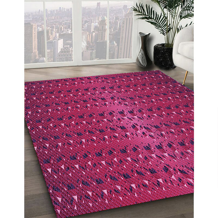Patterned Medium Violet Red Pink Rug in Family Room, pat3577pur