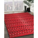 Machine Washable Transitional Crimson Red Rug in a Family Room, wshpat3577rd