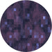 Square Patterned Deep Periwinkle Purple Rug, pat3578blu