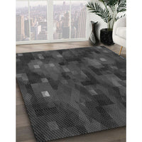 Patterned Charcoal Black Rug, pat3578gry