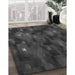 Patterned Charcoal Black Rug in Family Room, pat3578gry