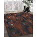 Patterned Coffee Brown Rug in Family Room, pat3578lblu