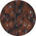 Square Patterned Coffee Brown Rug, pat3578lblu