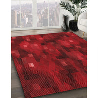 Patterned Red Rug, pat3578rd