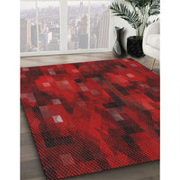 Patterned Red Novelty Rug, pat3578