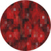 Square Machine Washable Transitional Red Rug, wshpat3578