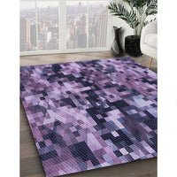 Patterned Purple Mimosa Purple Rug, pat3579blu