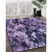 Patterned Purple Mimosa Purple Rug in Family Room, pat3579blu