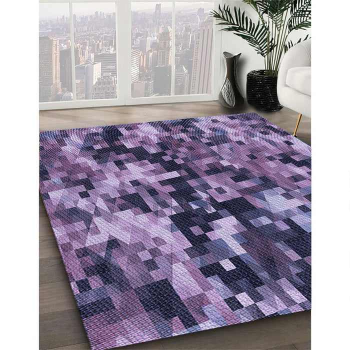 Machine Washable Transitional Purple Mimosa Purple Rug in a Family Room, wshpat3579blu