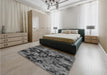 Patterned Gray Rug in a Bedroom, pat3579gry