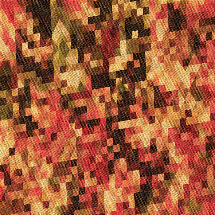 Round Patterned Neon Orange Rug, pat3579org