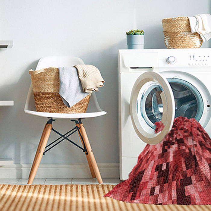 Machine Washable Transitional Red Rug in a Washing Machine, wshpat3579rd