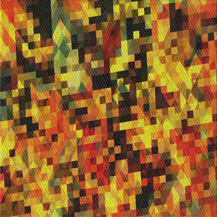 Square Patterned Saffron Red Novelty Rug, pat3579