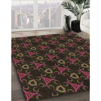 Patterned Chocolate Brown Rug, pat358brn