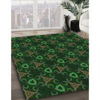 Patterned Black Rug, pat358grn