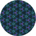 Square Patterned Dark Cyan Green Rug, pat358lblu