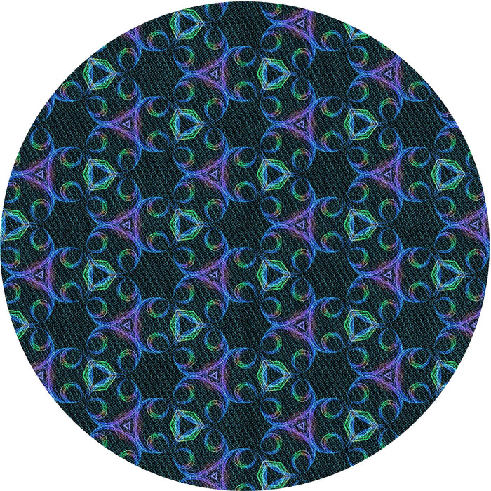 Square Machine Washable Transitional Dark Cyan Green Rug in a Living Room, wshpat358lblu