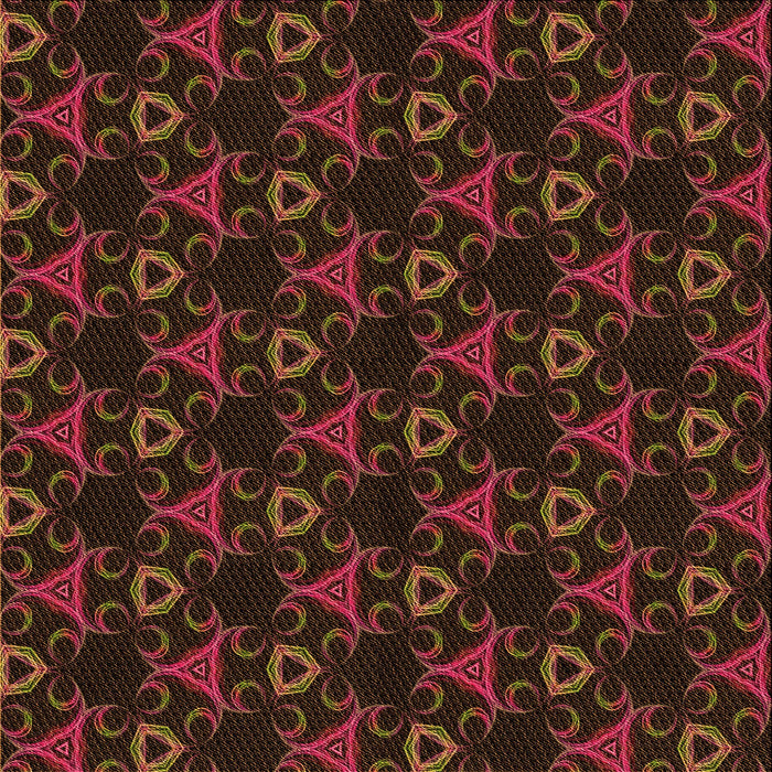 Round Patterned Saddle Brown Rug, pat358org