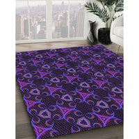 Patterned Dark Purple Rug, pat358pur