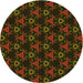 Square Patterned Dark Bronze Brown Rug, pat358yw