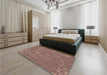 Patterned Chestnut Brown Rug in a Bedroom, pat3580brn